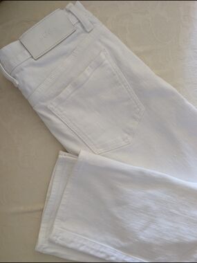 7 For All Mankind White Straight-Leg Women's Jeans